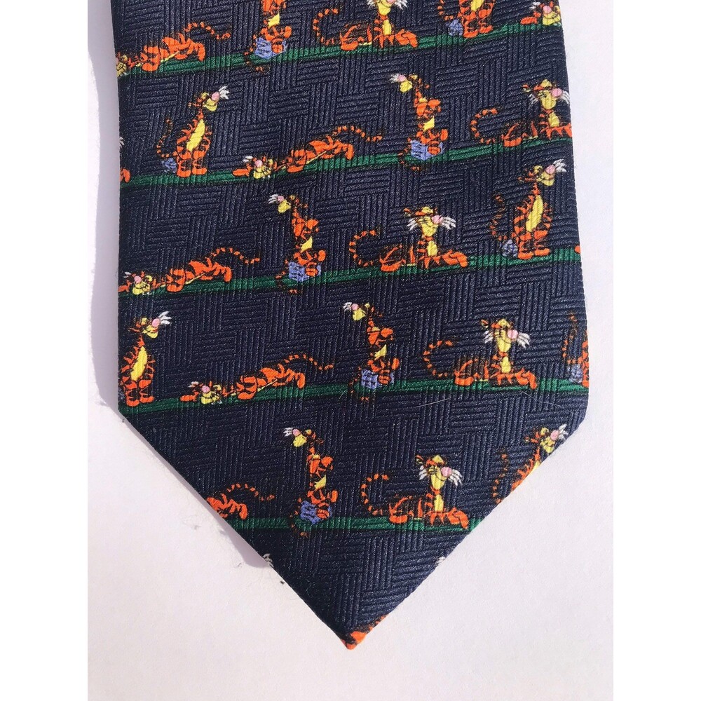 Vintage Tigger Tie Dancing Tigger on Blue Background Exquisite Apparel